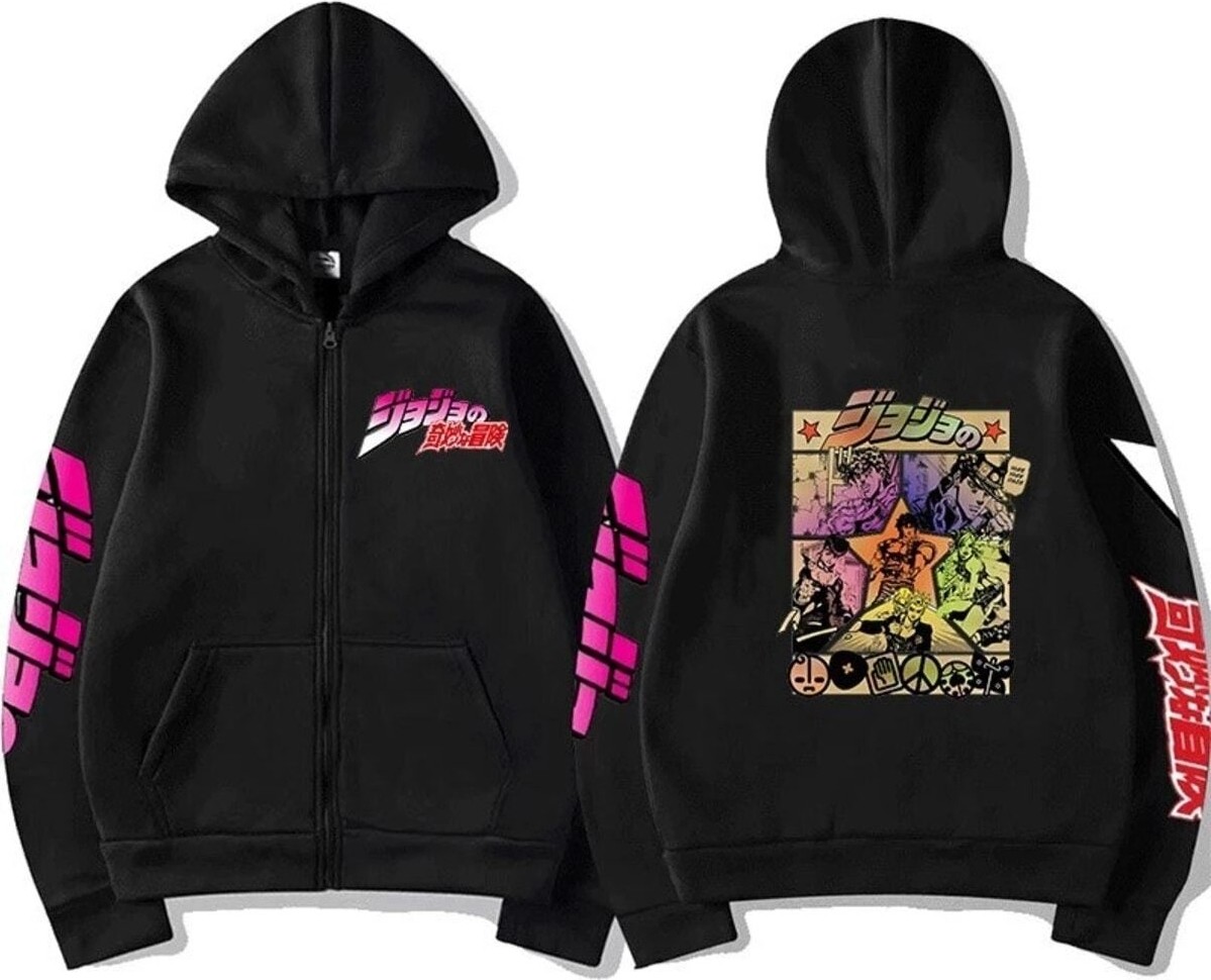 Tarzsokak Jojo'nun Tuhaf Macera Fermuarlı Unisex Hoodies TIP65 13928