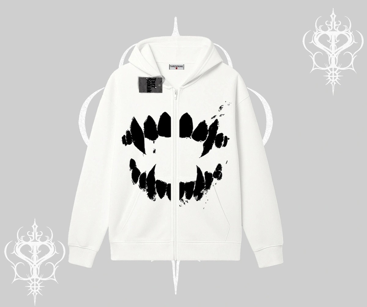 Tarzsokak Beyaz Hırka Sweatshirt Vampir Dış