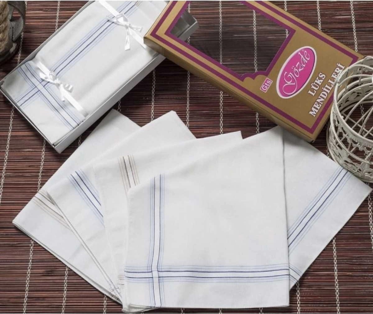 Universal Sarı Kutulu 46X46 cm 12 Adet Kumaş Mendil-Gsk 02