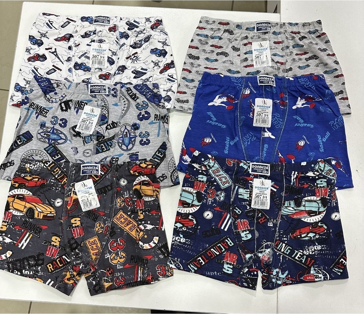 Dondeza 12'li Çocuk Desenli Boxer Seti Erkekler İçin Pamuk-Elastan Konforlu Boxerlar görsel 3
