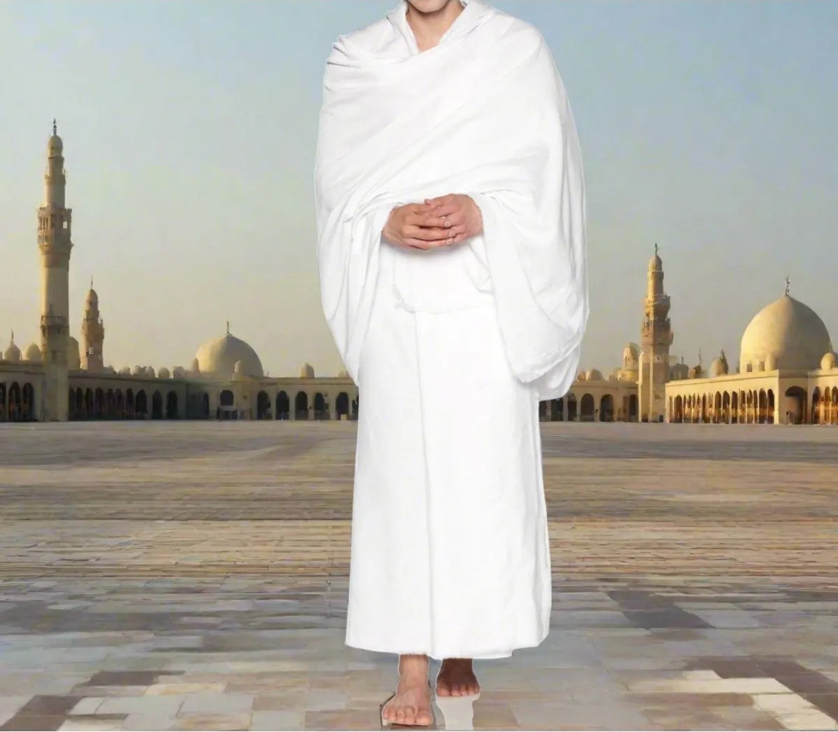 Baw Company Bambu Ihram Takımı 110 x 220, %100 Bambu, 1250GR. Yumuşak, Beyaz Hac ve Umre Ibadeti IÇIN.2ADET görsel 3
