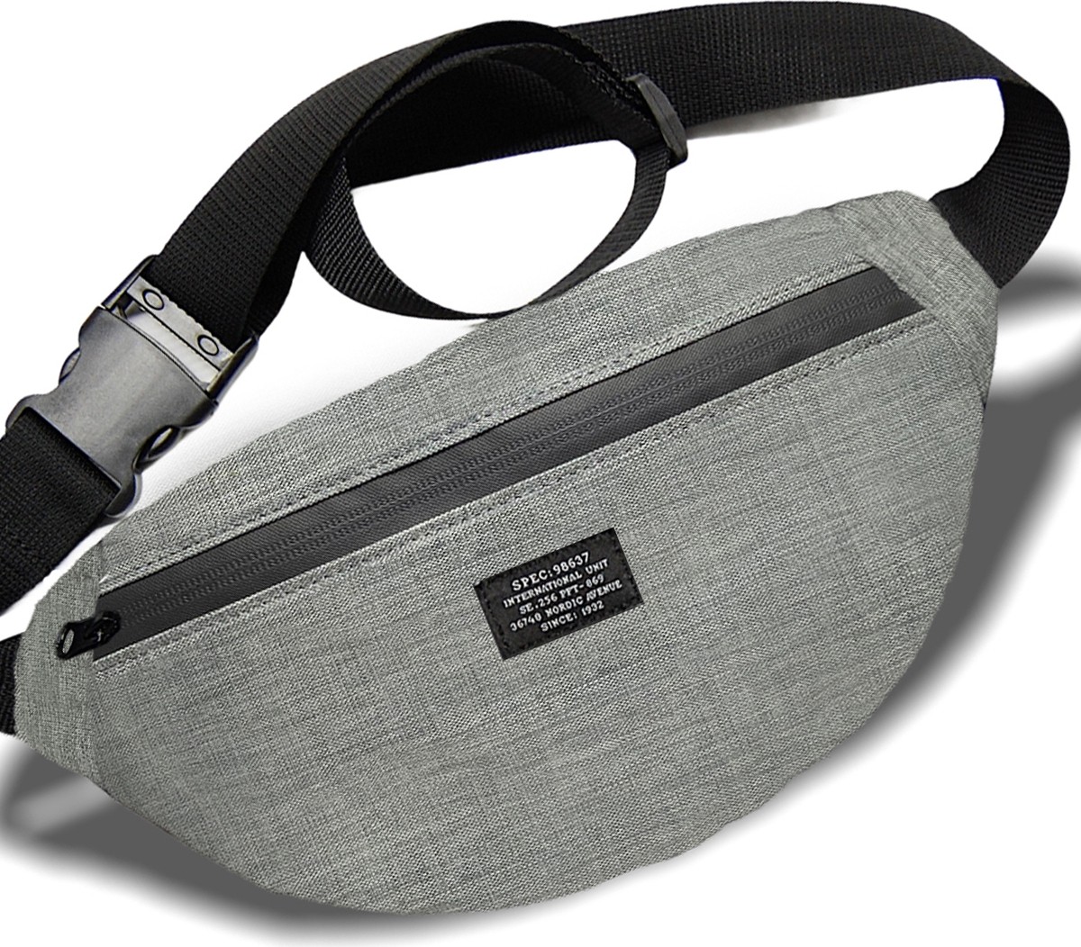 Moda West Unisex Gri Su Geçirmez Fermuar Detaylı Bel ve Omuz Çantası Ergonomik Tasarım ile Şık Görünüm görsel 5