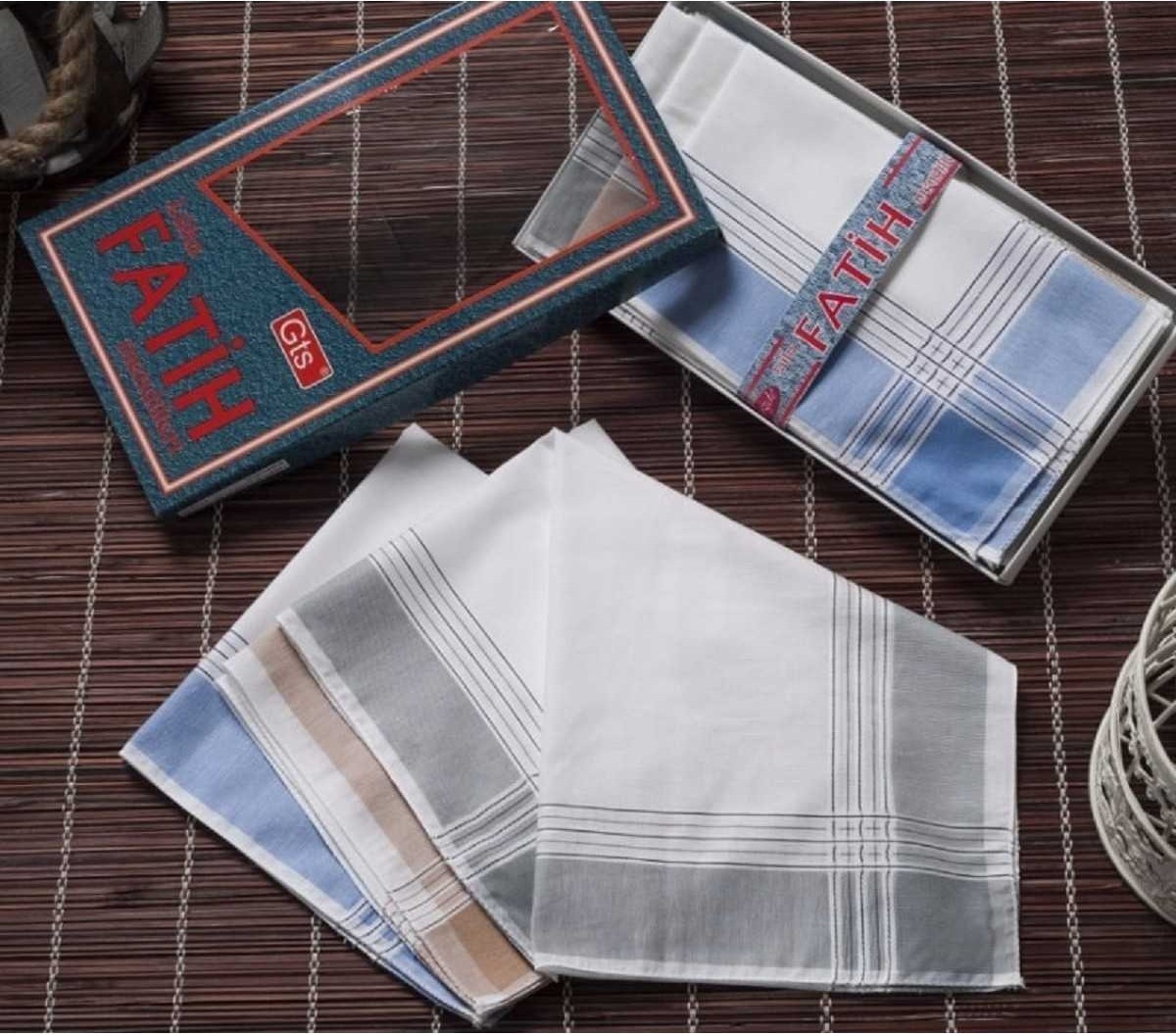 Mira Home Fatih Kutulu 40X40 cm Düzine 12 Adet Kumaş Mendil Fm 01