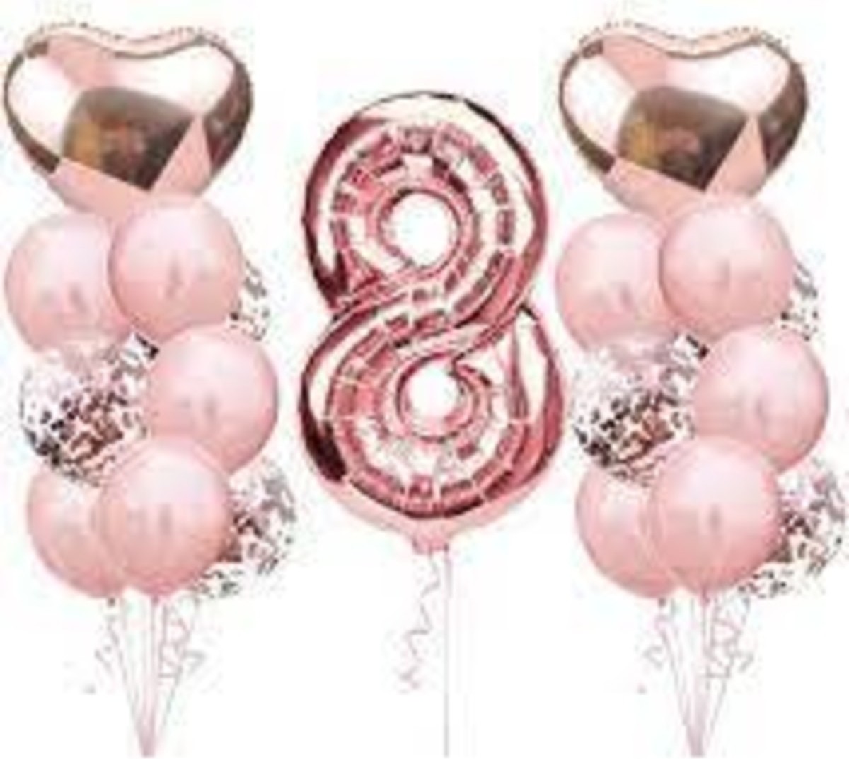 Feyza Design 8 Yaş Doğum Günü Pembe Balon Seti