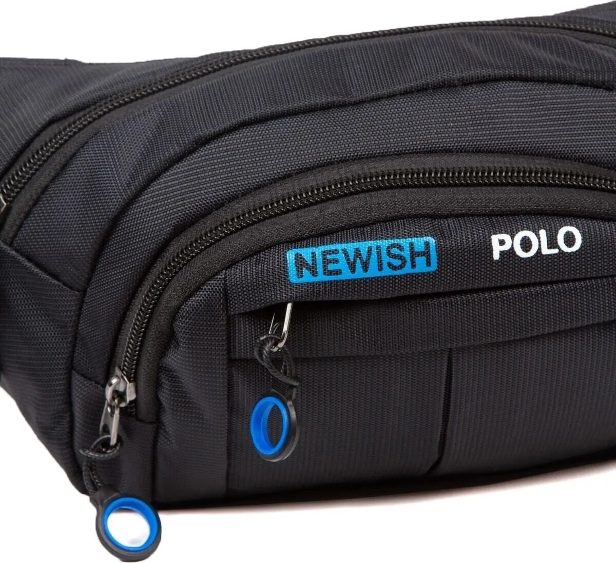 Newish Polo Unisex Impertex Kumaş Kulaklık Çıkışlı Suya Dayanıklı Omuz ve Bel Çantası Çapraz Askılı Siyah 306 görsel 8