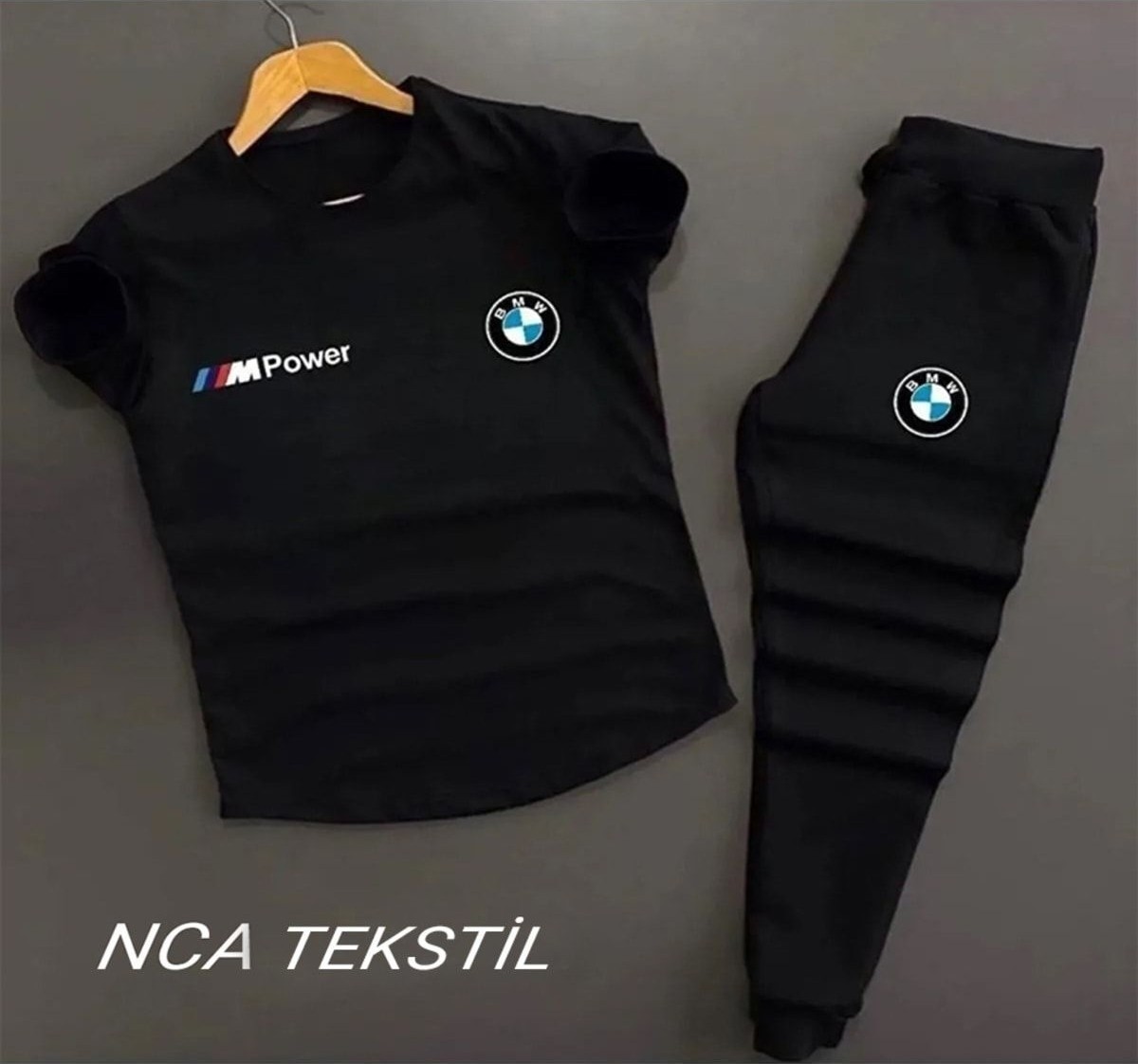 Yoho Sport Bmw Baskılı Original Ünisex Yazlık T-Shirt ve Eşofman Altı 2 Li Set Combin Takım