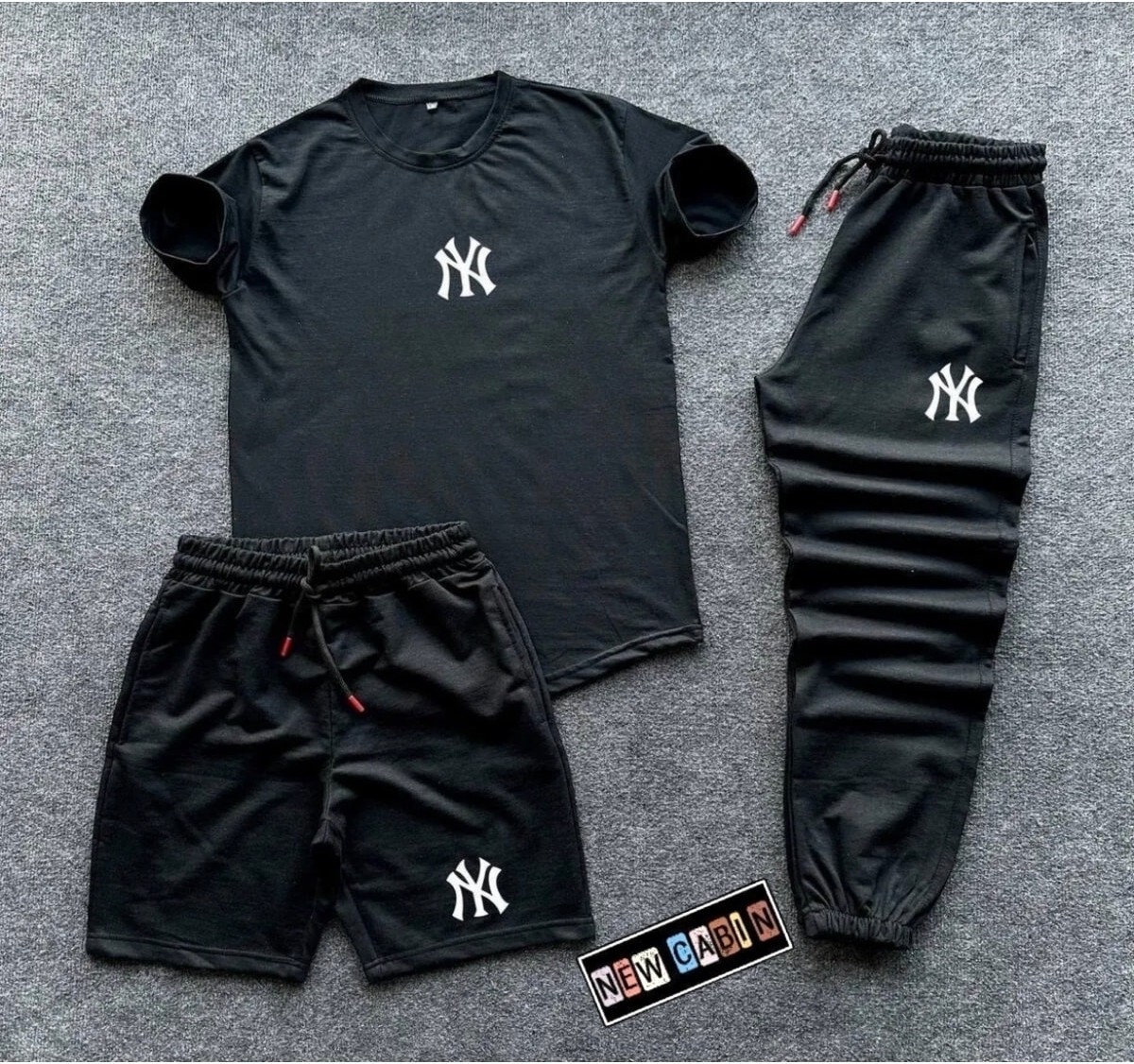 Risil-Nu Company Yeni Sezon Ny Baskılı Unisex Yazlık Eşofman Kombini 3'lü görsel 2