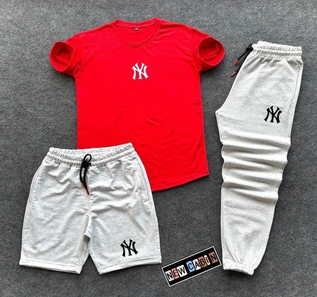 Risil-Nu Company Yeni Sezon Ny Baskılı Unisex Yazlık Eşofman Kombini 3'lü