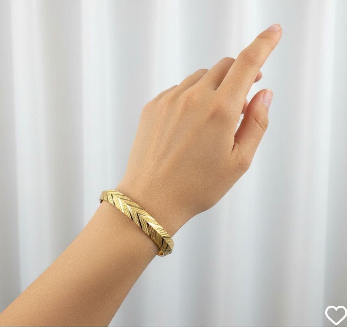 Kuyumcu Nurettin 12 gr (Gram) Başak Desenli Piramit Şarnel Bilezik 22 Ayar Altın Yatırımlık Işçiliksiz