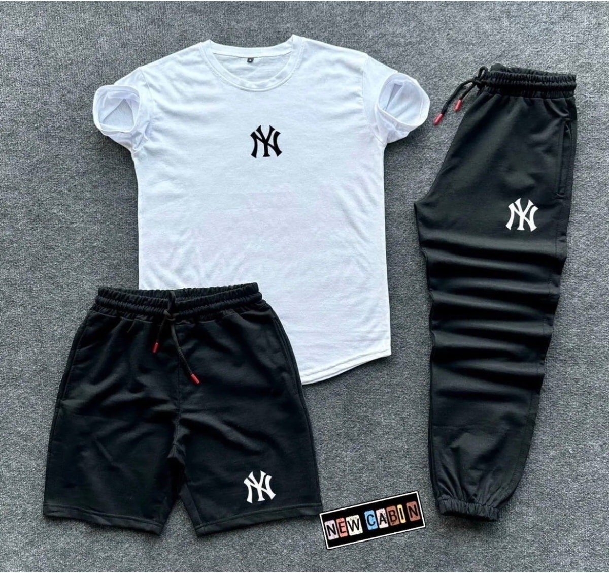 Risil-Nu Company Yeni Sezon Ny Baskılı Unisex Yazlık Eşofman Kombini 3'lü görsel 3