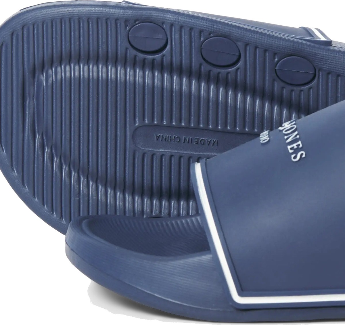 Jack & Jones Erkek Jfwartıllery Logo Detaylı Havuz ve Plaj Terliği 12292042 Lacivert görsel 5