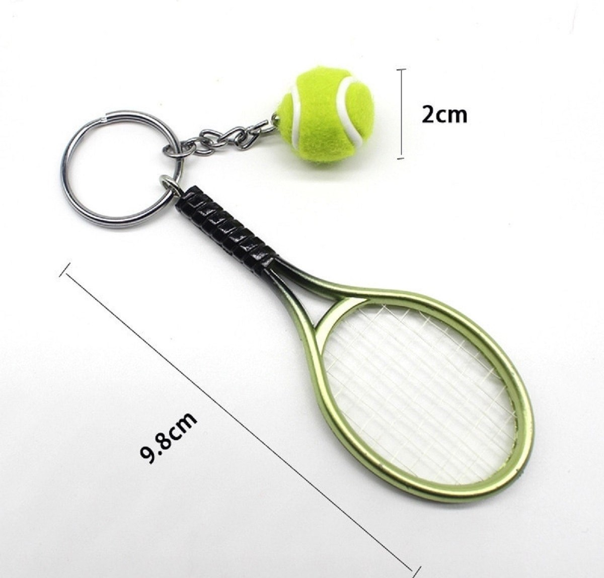 Marsilyan Gerçekçi Tenis Raketi Tasarımlı Şık Anahtarlık Kolye Çanta Süsü Tennis Keychain (4887) görsel 4