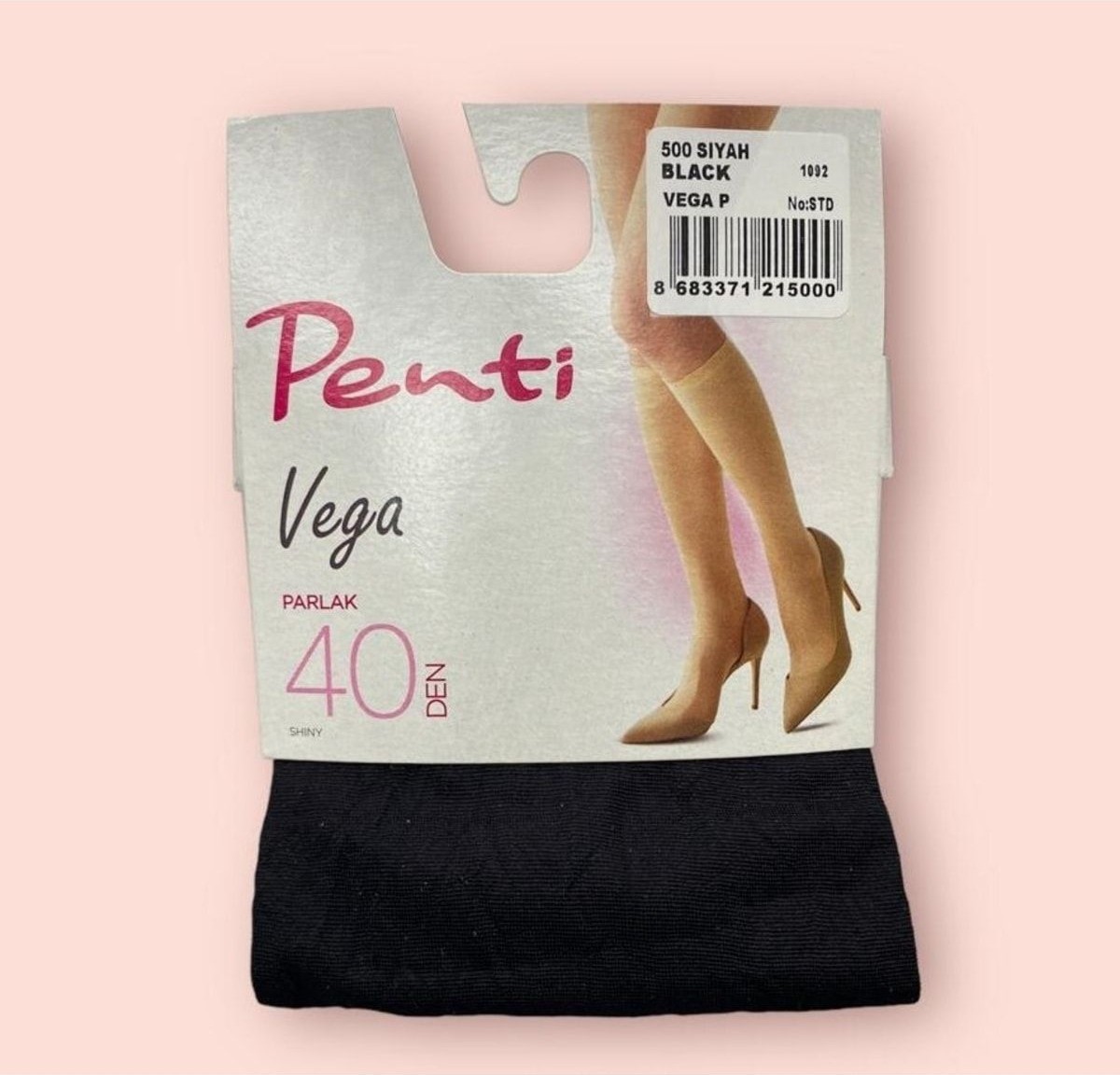 Penti Kadın Siyah Vegacorap 40 Den Orta Kalın Parlak Dizaltı Pantolon Çorabı 12'li
