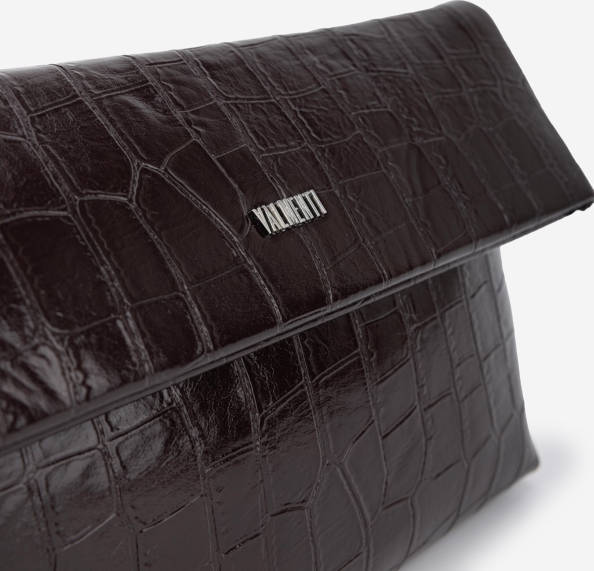 Valmenti Kadın Suni Deri Kahverengi Kroko Clutch Çanta 921 7484 Bn Cnt SK26-27 Kahve Kroko görsel 3