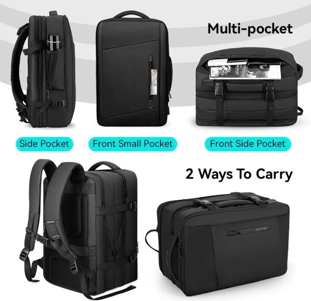 Mark Ryden Expandos Laptop Sırt Çantası Ergonomik Tasarım Suya Dayanıklı 38 Litre Genişletilebilir MR9299_KR00 görsel 6