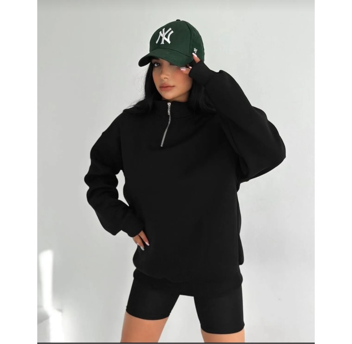 Risil-Nu Company Yarım Fermuarlı Dik Yaka Sweatshirt Içi Polarlı Kışlık Unisex görsel 8