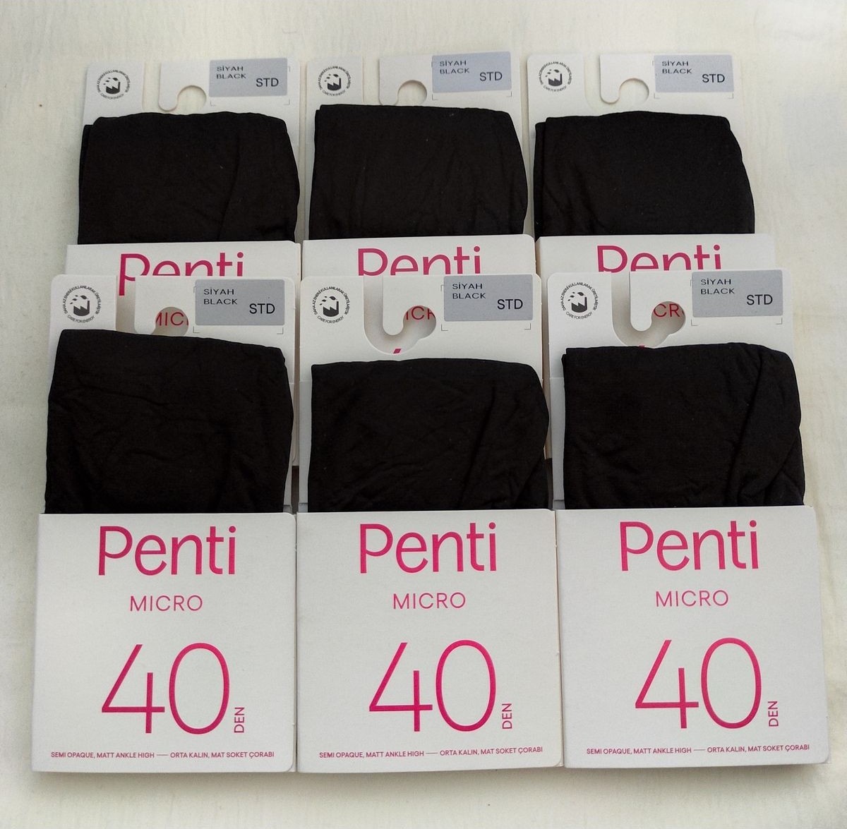 Penti Mıkro 40 Den Orta Kalın Mat Soket Çorap ( Kısa Soket Çorap) 6'lı görsel 5