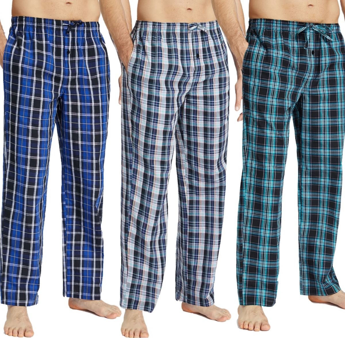 Melonika Pijalüx Erkek Kareli Poplin Cepli Alt Pijama görsel 4