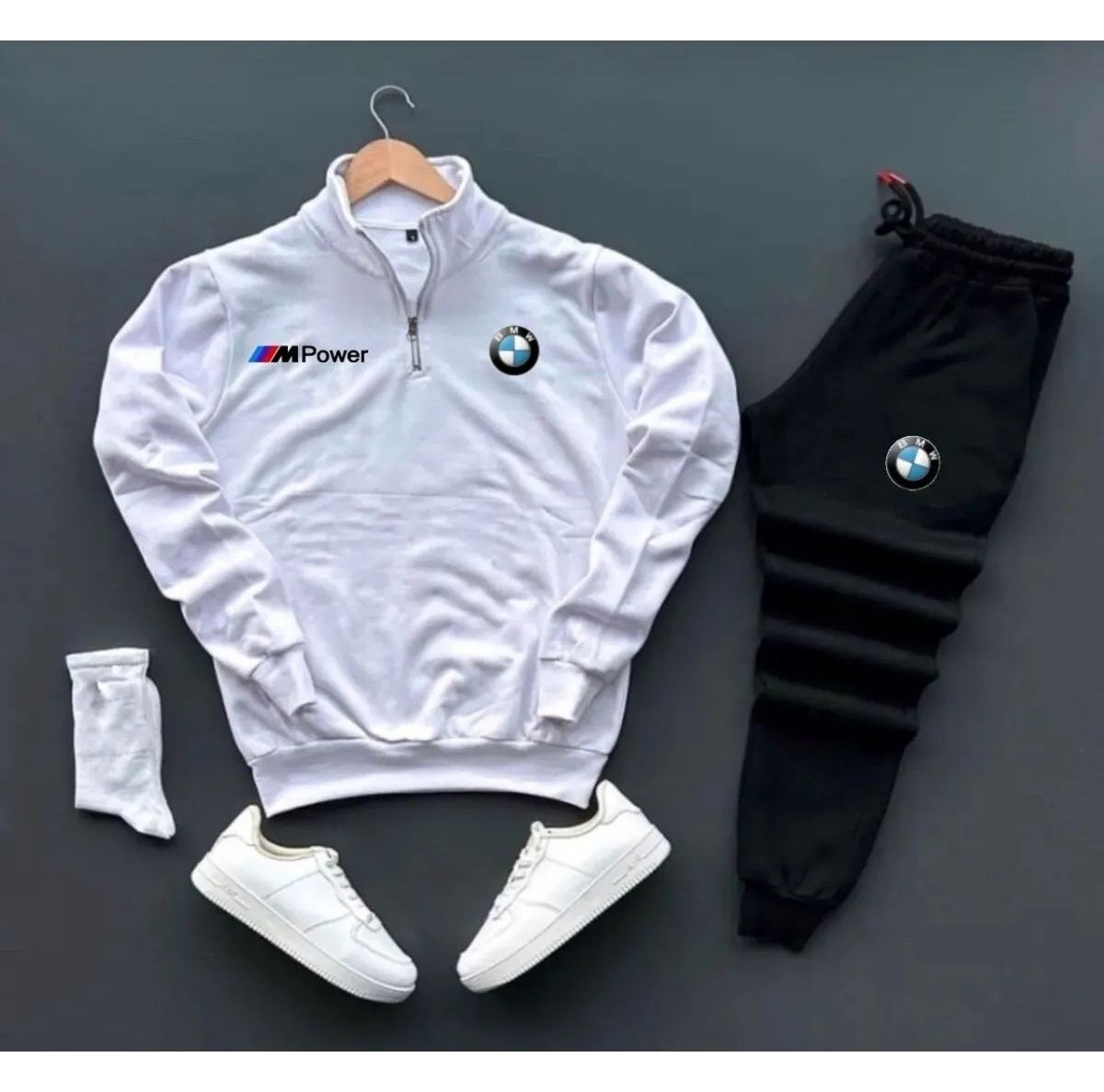 Yoho Sport Eşofman Takımı Bmw Mpower Baskılı Unisex Eşofman Takımı 2'li Set Combin görsel 4