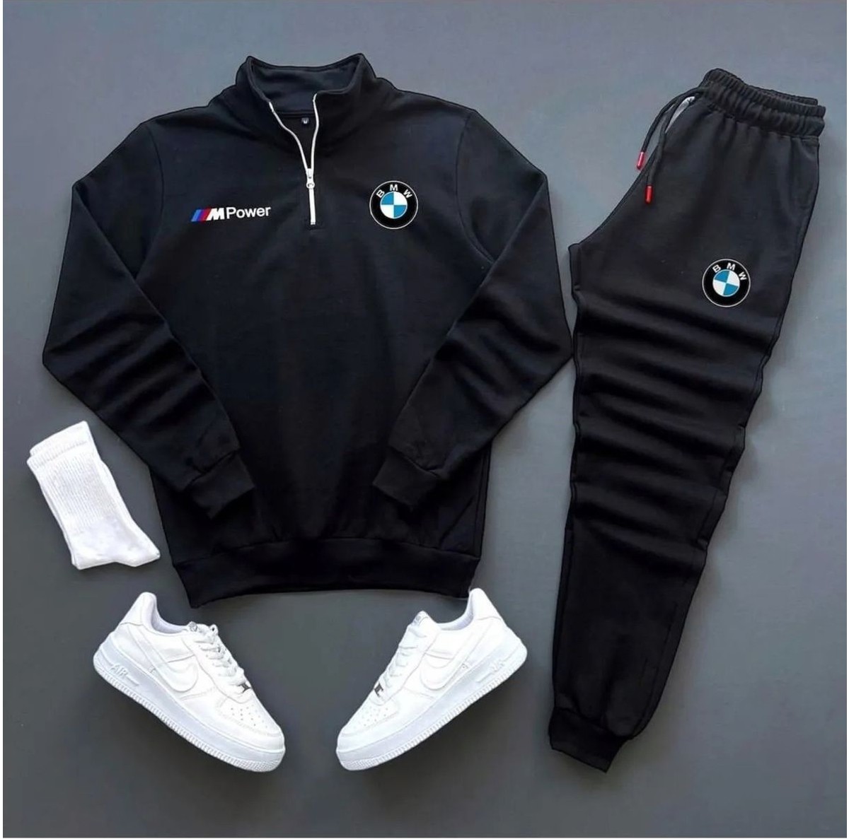 Yoho Sport Eşofman Takımı Bmw Mpower Baskılı Unisex Eşofman Takımı 2'li Set Combin görsel 5