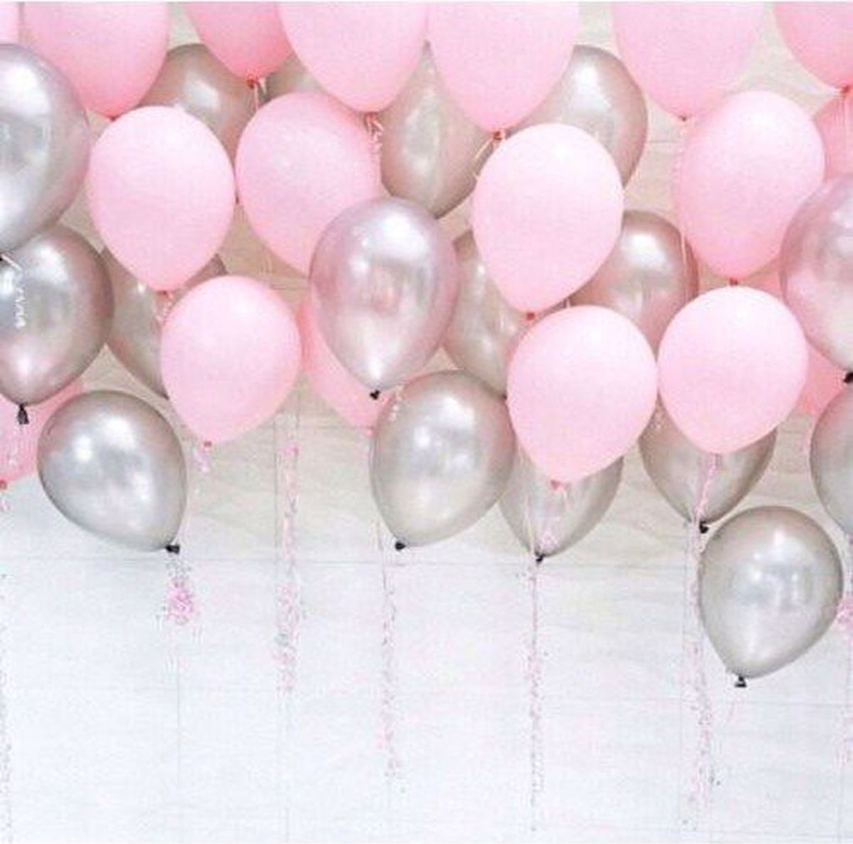 Feyza Design Pembe Gümüş Balon Seti 30 Adet - Hobi ve Parti Malzemeleri