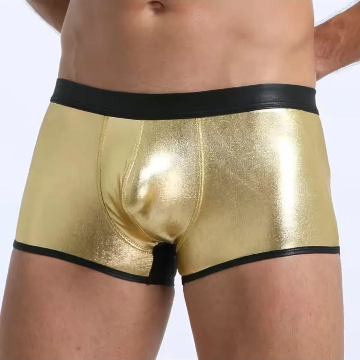 Asilsen Lame Parlak Kumaş Fantezi Erkek Boxer Esnek Külot görsel 5