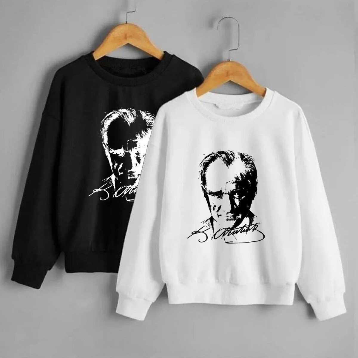 Yoho Sport Atatürk Baskılı Unisex Kışlık Sweatshirt Beyaz görsel 2