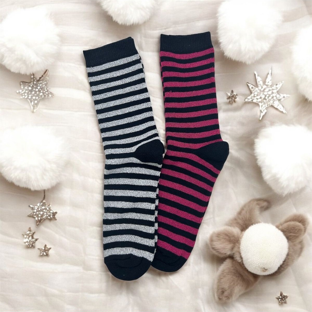 Black Arden Socks Çizgili Havlu Çorabı 2^li görsel 3