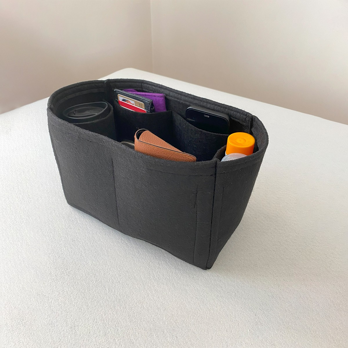 Keçe Love Bonheur Orta Boy (M) Tote Bag Suluklu Çanta Içi Düzenleyici, Çanta Içi Organizer görsel 4