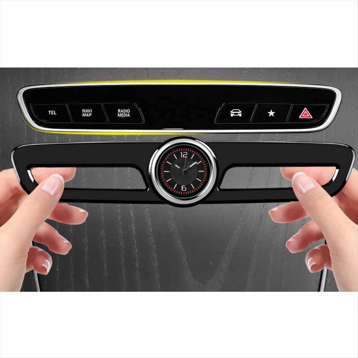 Resim Seraphic 1 Otomobil Merkezi Kontrol Saati Merkezi Kontrol Dekorasyon Saati Mercedes-Benz Siyah Araç Iç Dekorasyonu C (Yurt Dışından) 