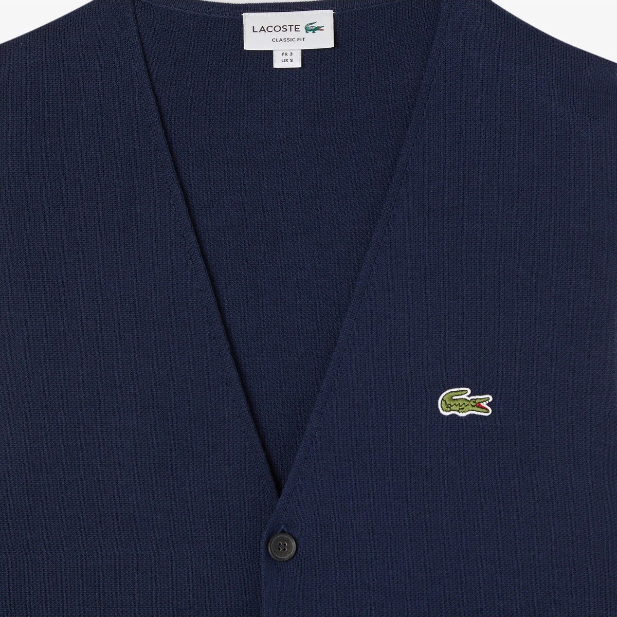 Lacoste Erkek Classic Fit Lacivert Triko Yelek görsel 4