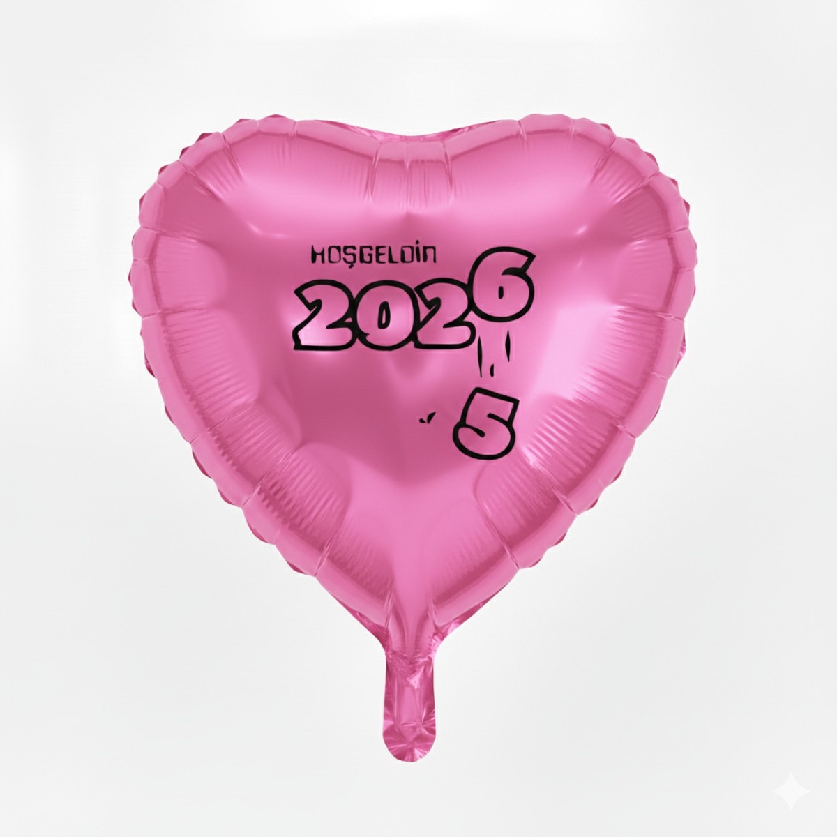 Feyza Design Hoş Geldin 2026 Pembe Yılbaşı Balonları ve Süsler
