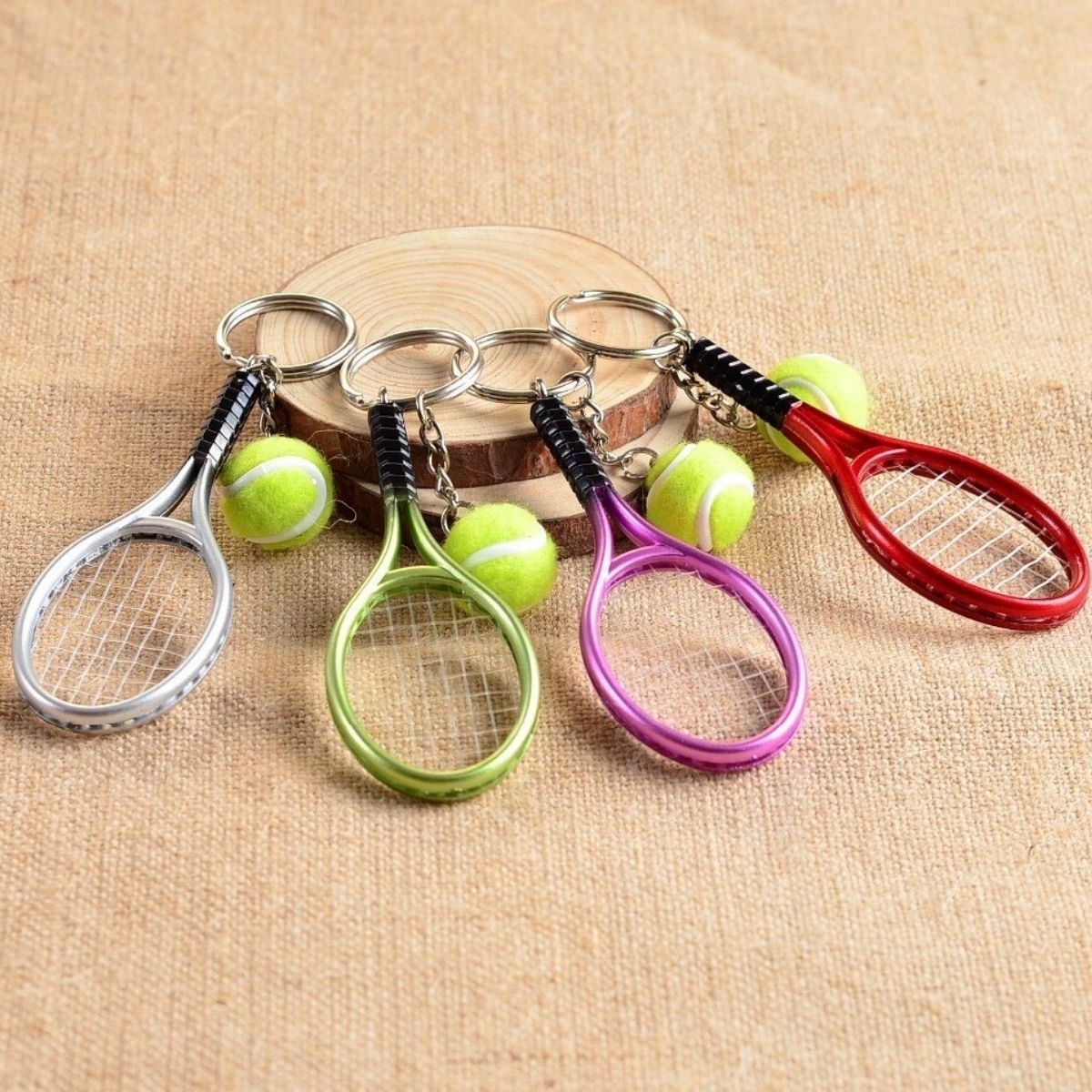 Marsilyan Gerçekçi Tenis Raketi Tasarımlı Şık Anahtarlık Kolye Çanta Süsü Tennis Keychain (4887) görsel 5