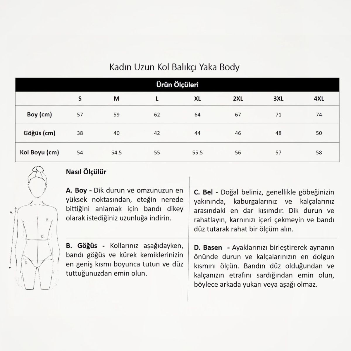 New Team Kadın Bambu Uzun Kol Balıkçı Yaka Body, Hafif, Rahat ve Terletmeyen görsel 6