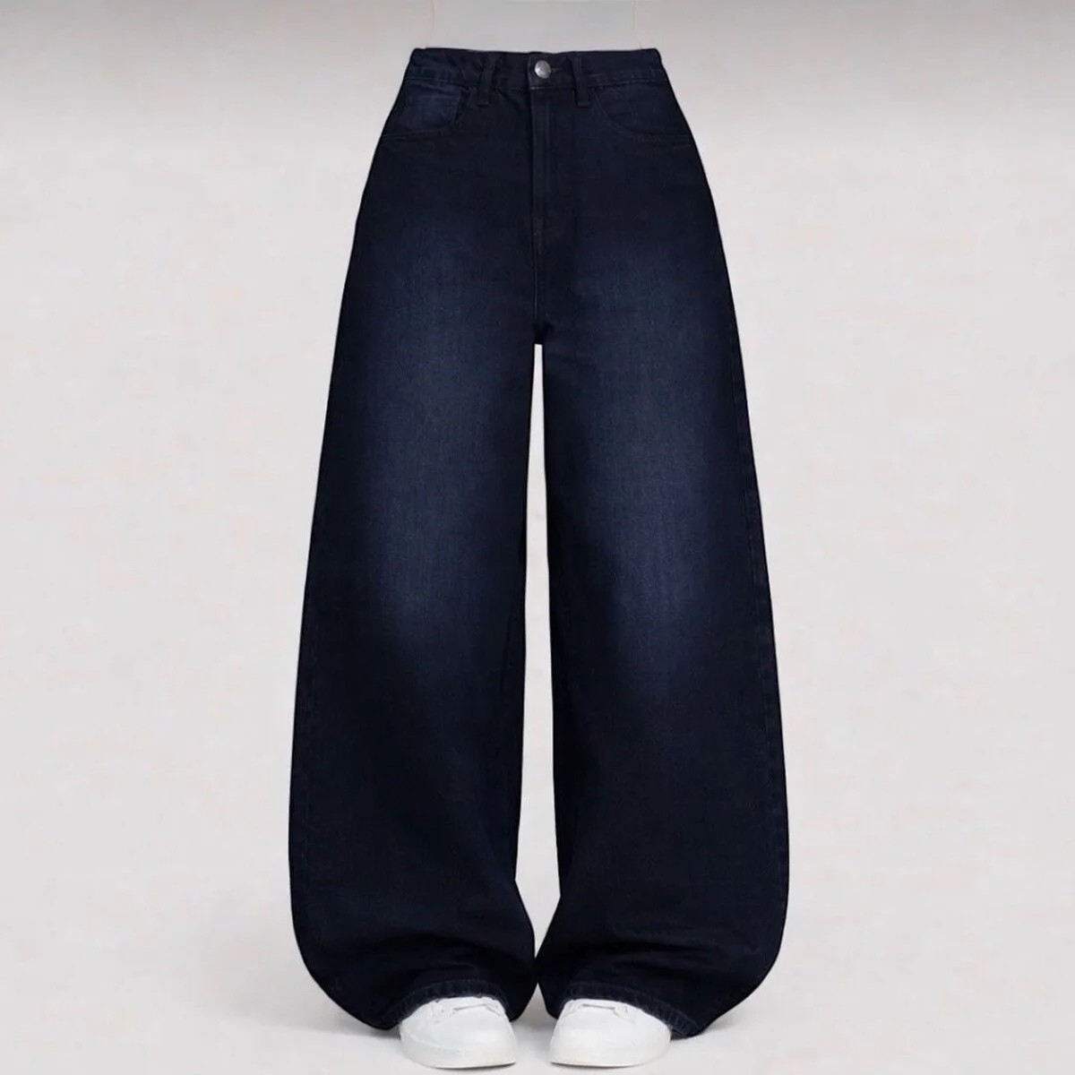 St.Poll Vintage Siyah Yıkamalı Unisex Baggy Jean