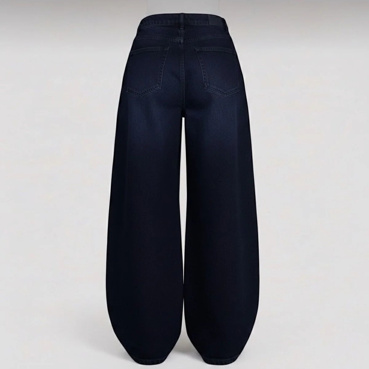 St.Poll Vintage Siyah Yıkamalı Unisex Baggy Jean görsel 2
