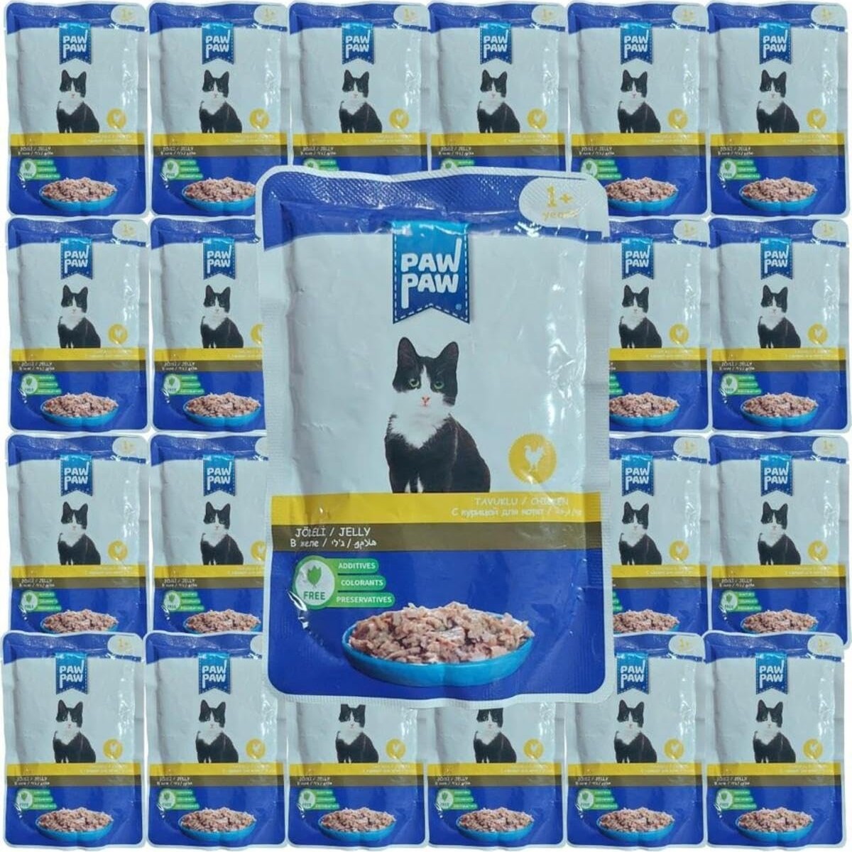 Die Grup Pawpaw Yetişkin Kedi Somonlu Pouch Yaş Mama 85 gr x 24 Adet
