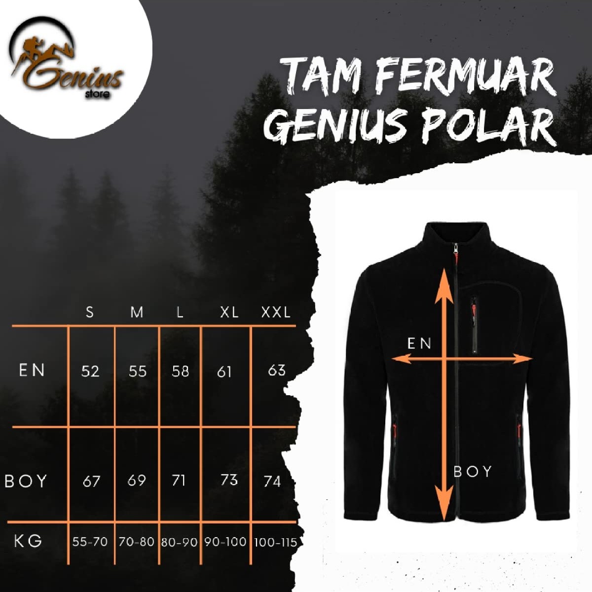 Die Grup Genıus Store Kadın Polar Tam Fermuarlı Outdoor 3 Cepli Spor Polar Ceket (Siyah/xxl) görsel 2