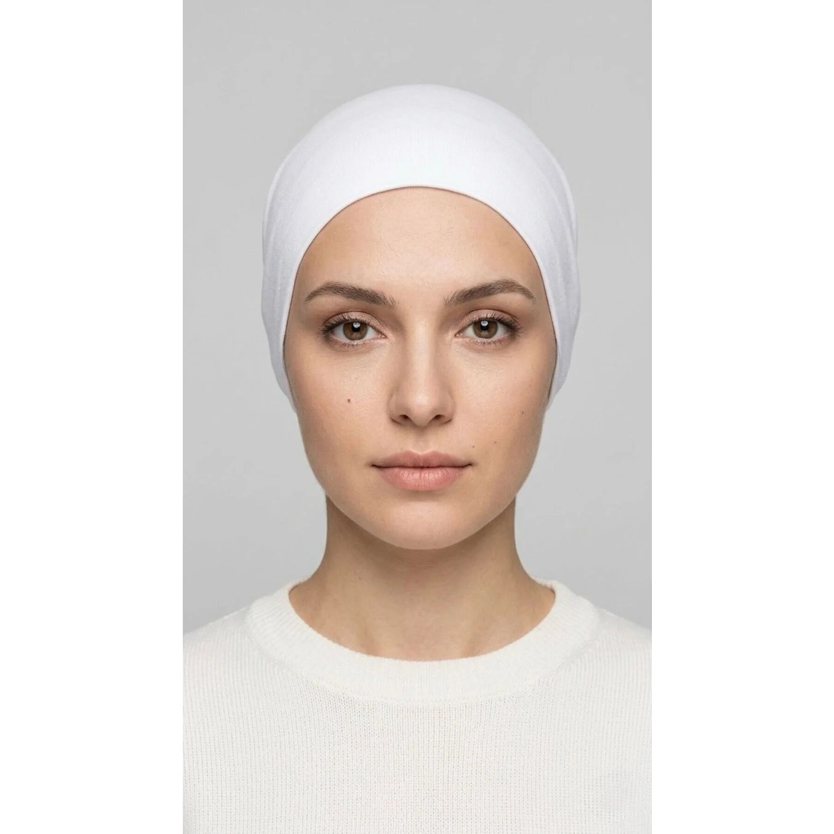 Flora Tekstil Önü Dikişsiz Hazır Pratik Geçmeli Düz Boru Bone görsel 7