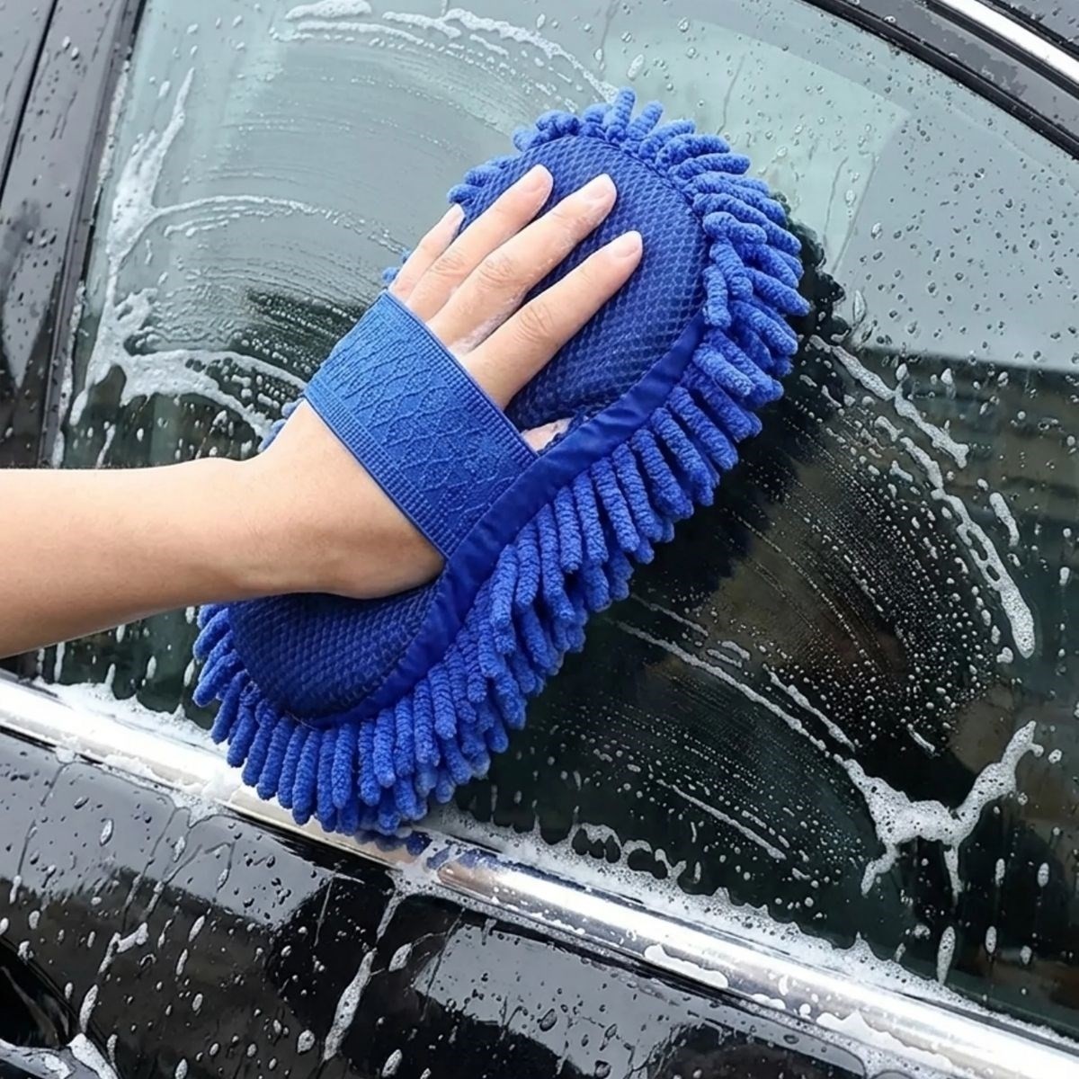 TeknoKapsül Mikrofiber Oto Yıkama Eldiveni, Kalın Süngerli Araç Temizleme Bezi, Araba Yıkama Eldiveni (5643) görsel 4