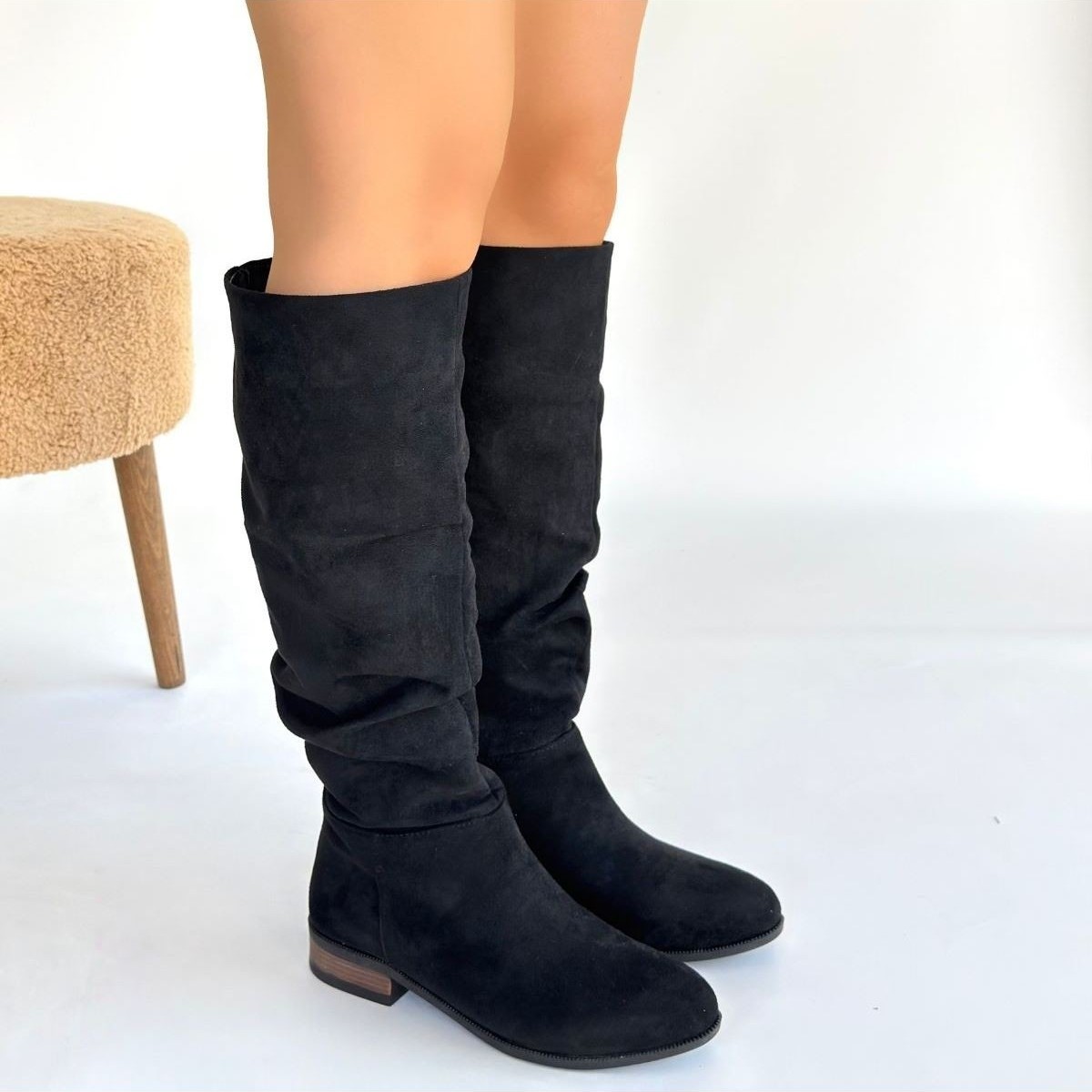 Shoegar Winda Siyah Süet Körüklü Çizme görsel 7
