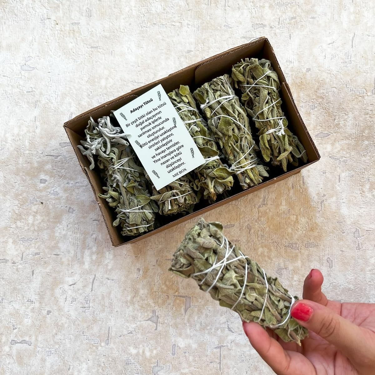 OEM Organik Adaçayı Tütsü 5 Adet (Natural White Sage Incense, Aura Cleansing White Sage, Enerji ve Arınma Seti)