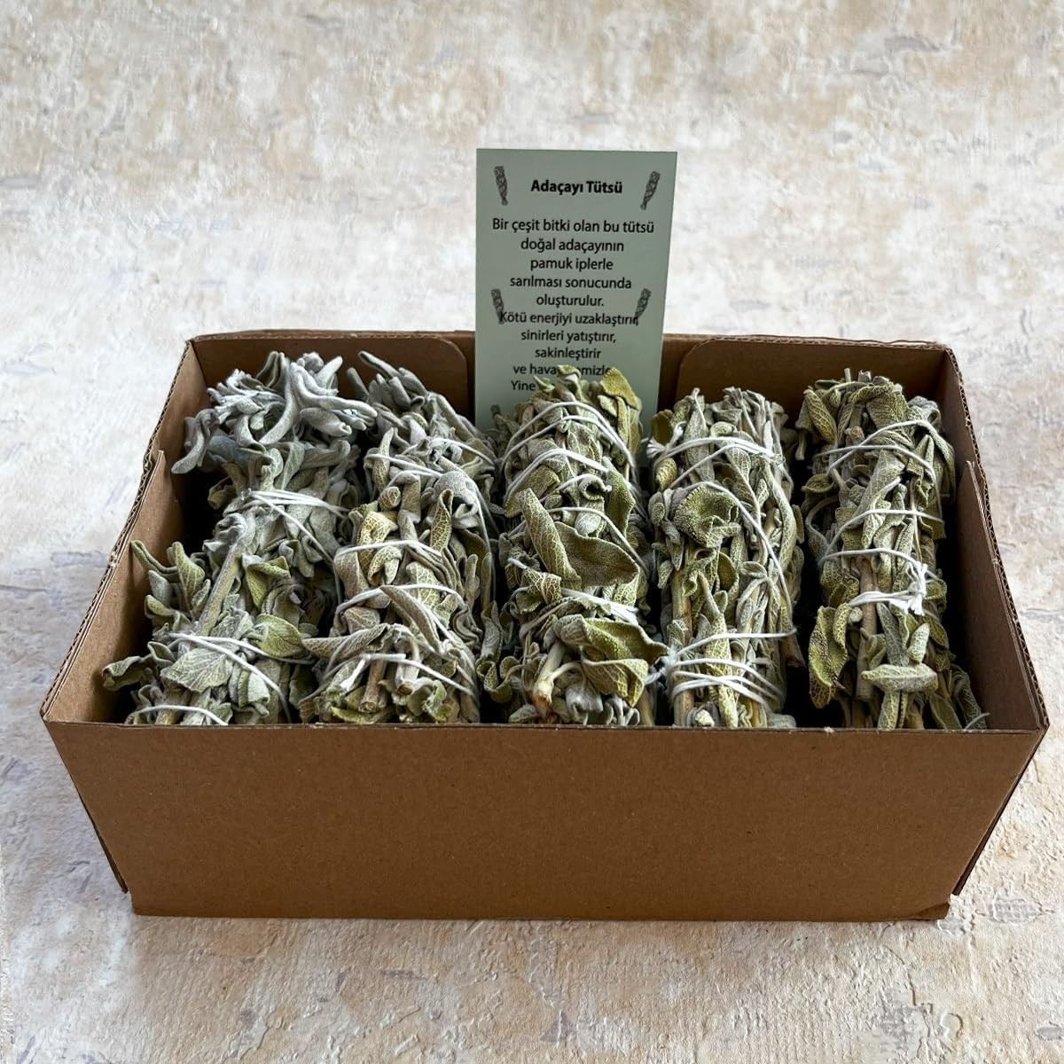 OEM Organik Adaçayı Tütsü 5 Adet (Natural White Sage Incense, Aura Cleansing White Sage, Enerji ve Arınma Seti) görsel 2