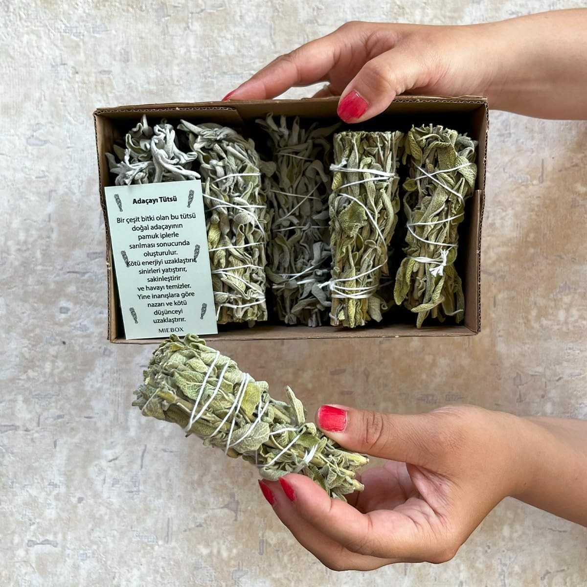 OEM Organik Adaçayı Tütsü 5 Adet (Natural White Sage Incense, Aura Cleansing White Sage, Enerji ve Arınma Seti) görsel 4