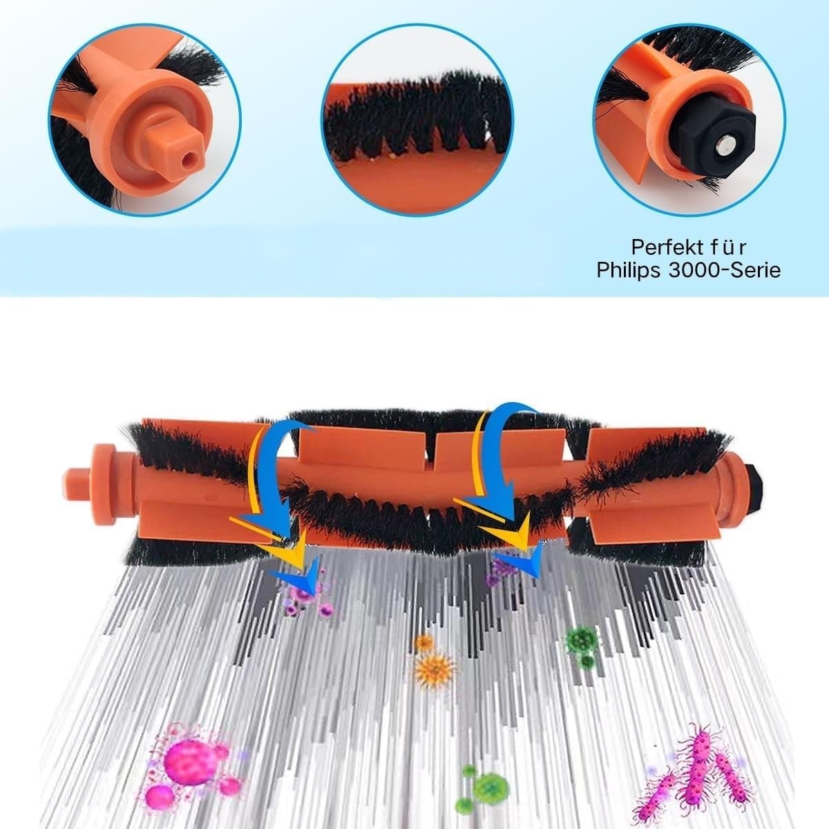 OEM Philips Homerun Serisi 3000, XU3100/01 XU3110/02 ile Uyumlu Yedek Parça Seti Robot Süpürge görsel 3