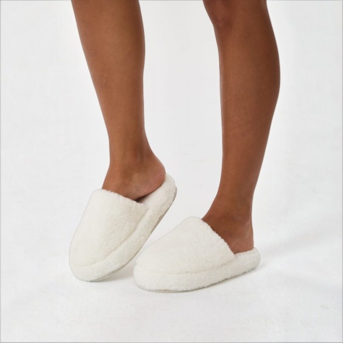 Black Flex Cozy Step 3 Katmanlı Pelush Terlik Düz Krem 36-41 görsel 2