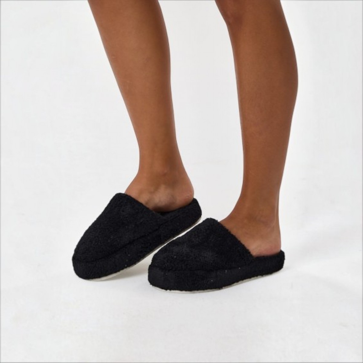 Black Flex Cozy Step 3 Katmanlı Pelush Terlik Düz Siyah 36-41 görsel 2