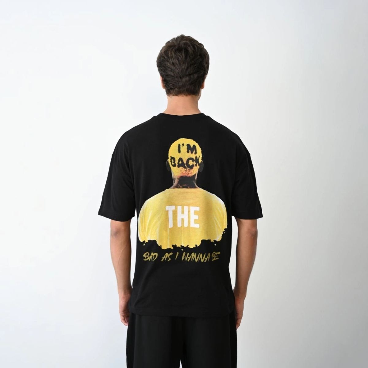 Fantastik Store Erkek Baskılı T-Shirt Kısa Kol Bisiklet Yaka Regular Fit Rahat Kalıp Günlük Tişört - Siyah görsel 4