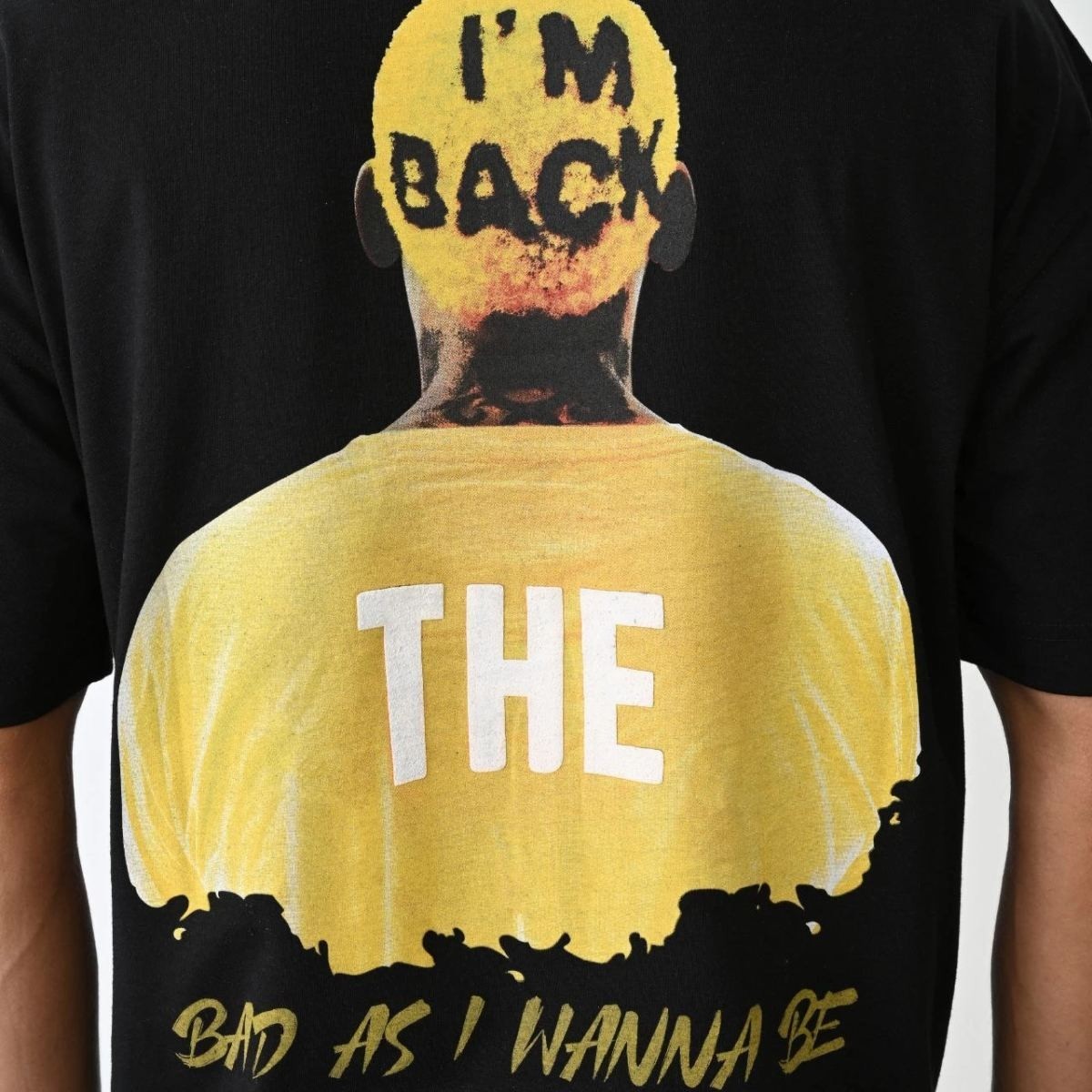 Fantastik Store Erkek Baskılı T-Shirt Kısa Kol Bisiklet Yaka Regular Fit Rahat Kalıp Günlük Tişört - Siyah görsel 5