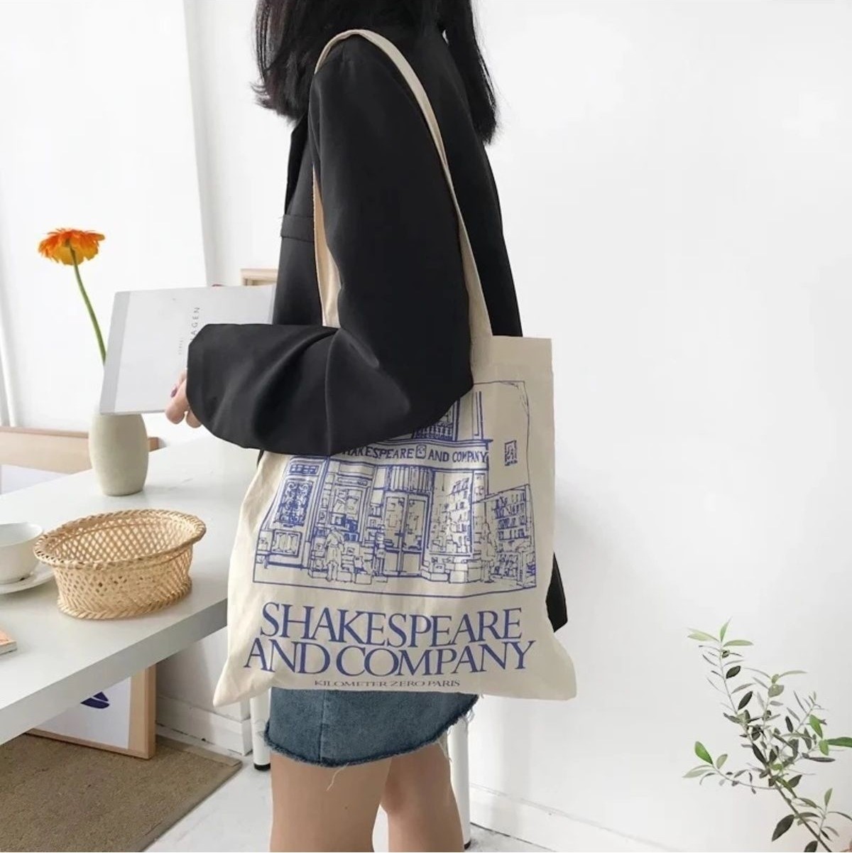 Cemira Shakespeare And Company Tote Bag Bez Çanta, Alışveriş Çantası, Kitap Çantası